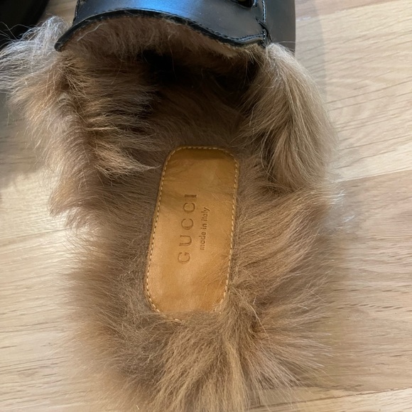 Like new Gucci shearling fur Princetown slides mules. Been worn twice. No box - Picture 2 of 4